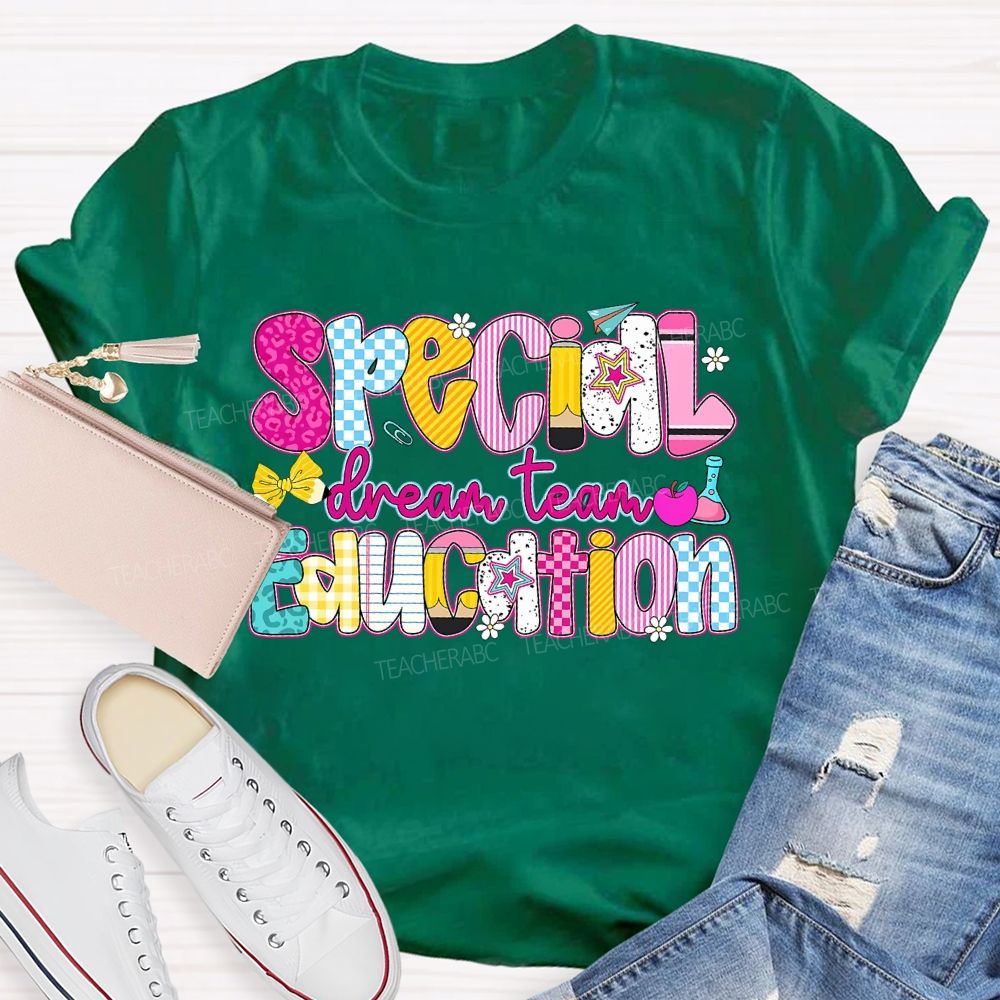 Special Dream Team Education Bow Pencil Teacher T-shirt