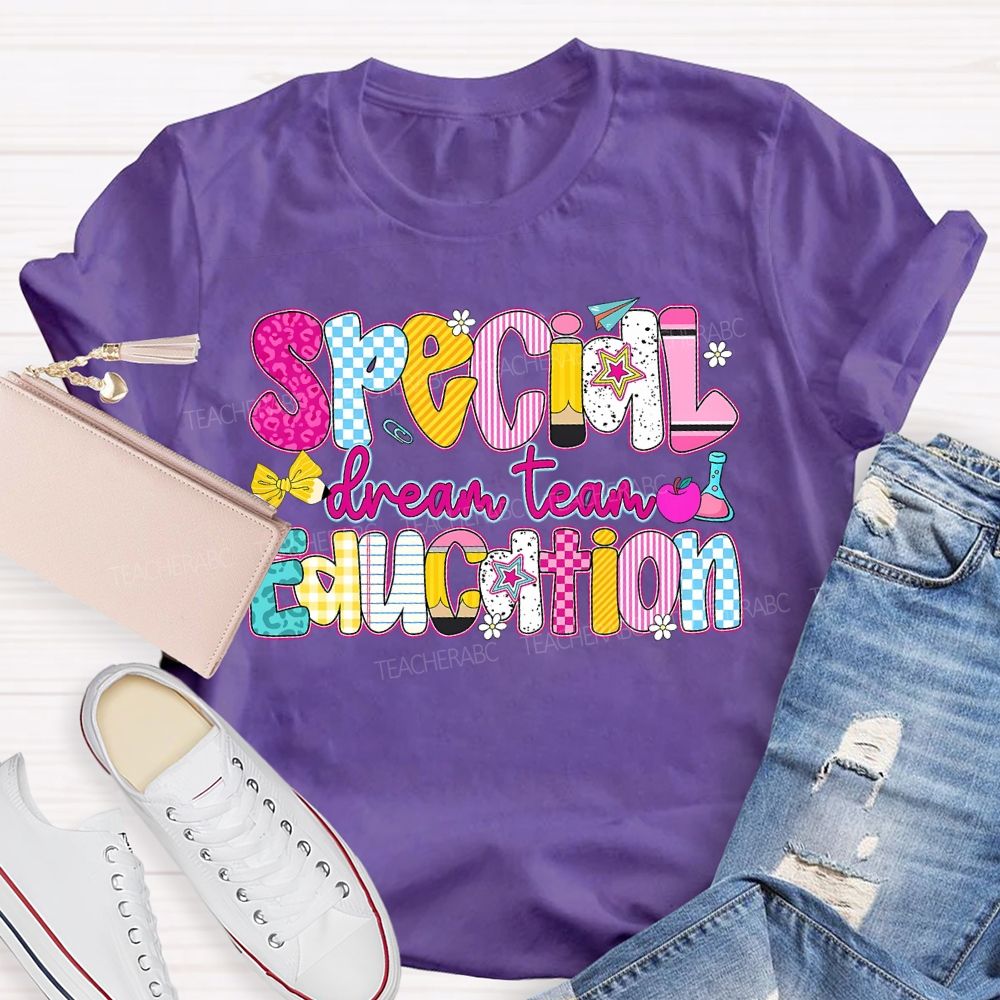 Special Dream Team Education Bow Pencil Teacher T-shirt