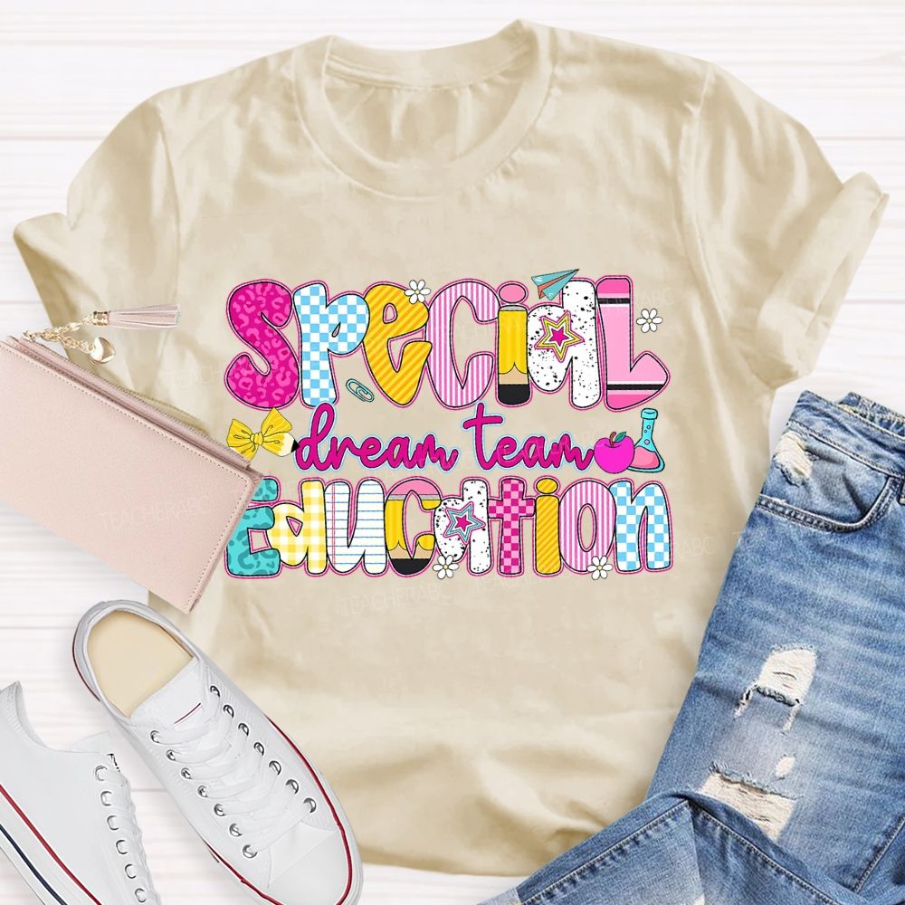 Special Dream Team Education Bow Pencil Teacher T-shirt