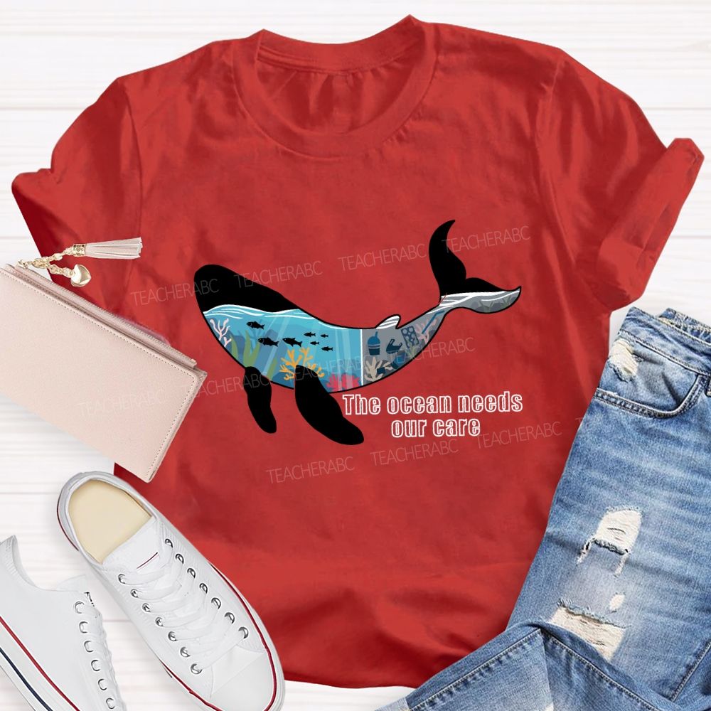 The Ocean Needs Our Care Earth Day T-shirt