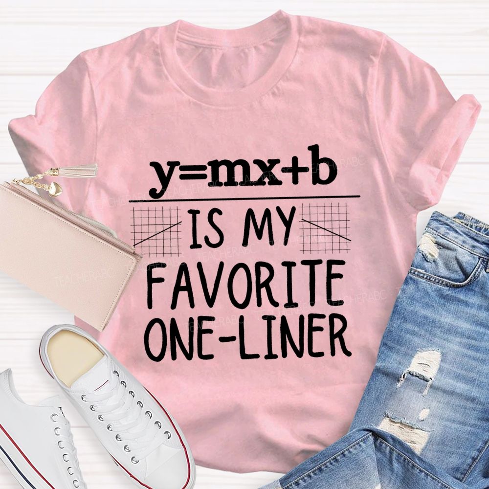 Y = MX + B Is My Favorite One-Liner Teacher T-shirt