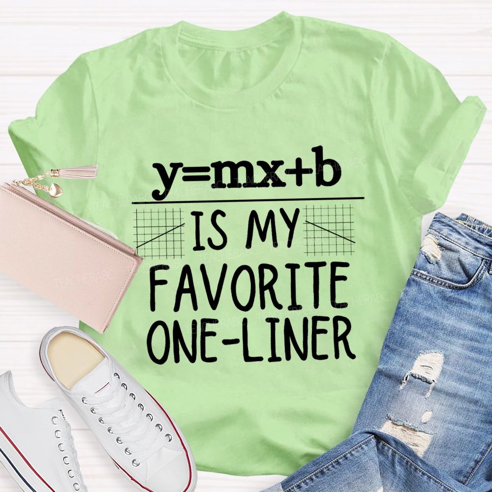 Y = MX + B Is My Favorite One-Liner Teacher T-shirt