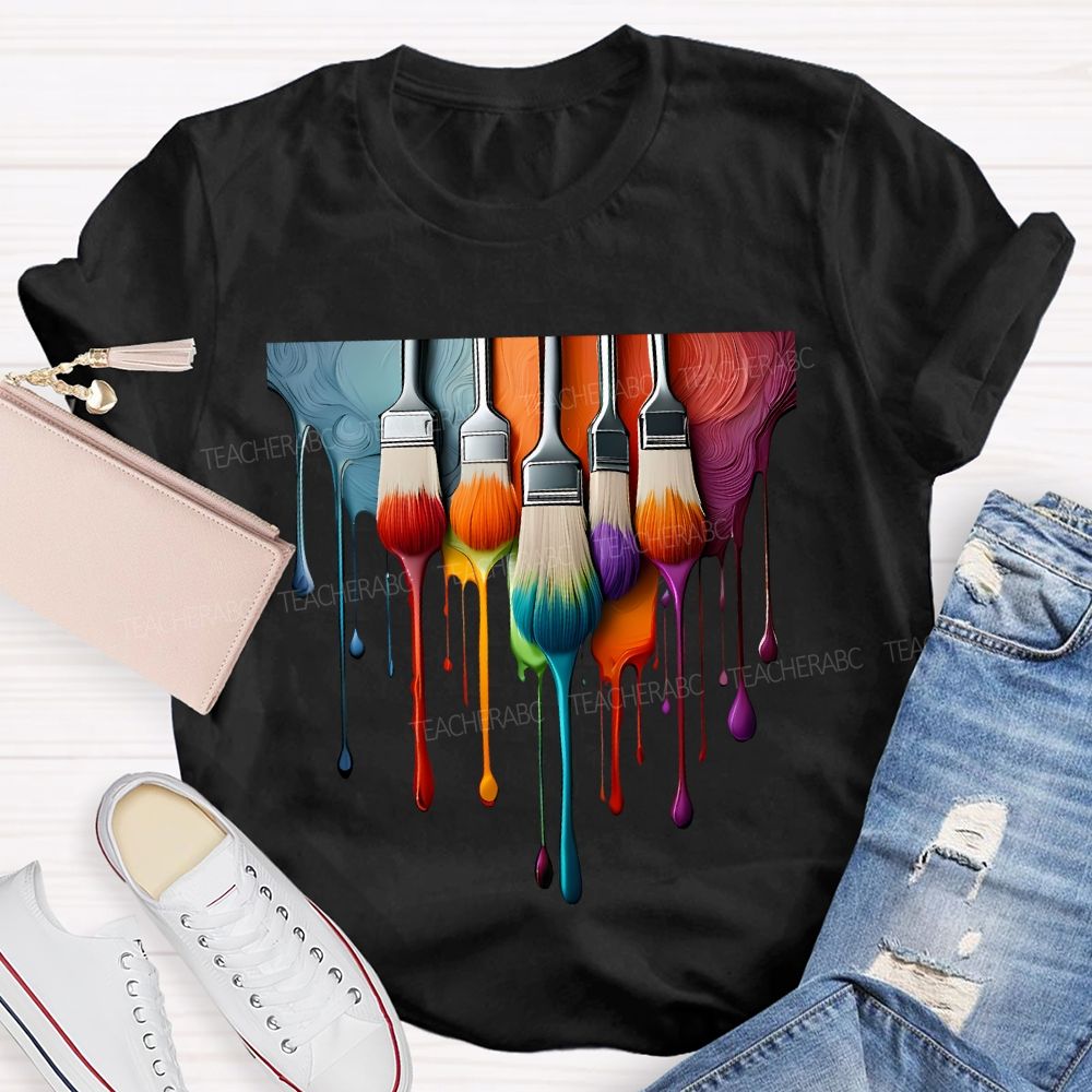 Dyes And Brushes Art Teacher T-shirt