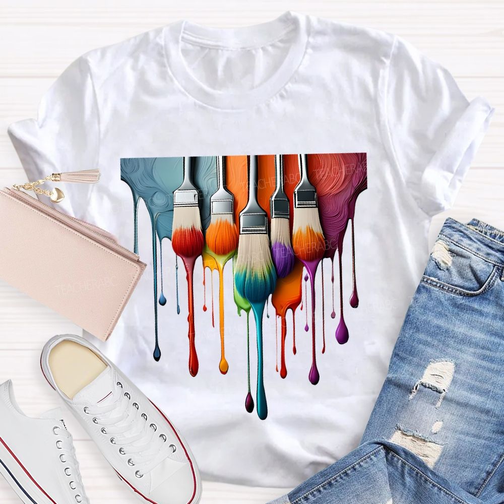 Dyes And Brushes Art Teacher T-shirt