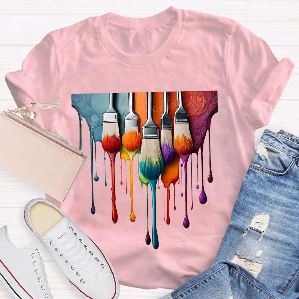 Dyes And Brushes Art Teacher T-shirt
