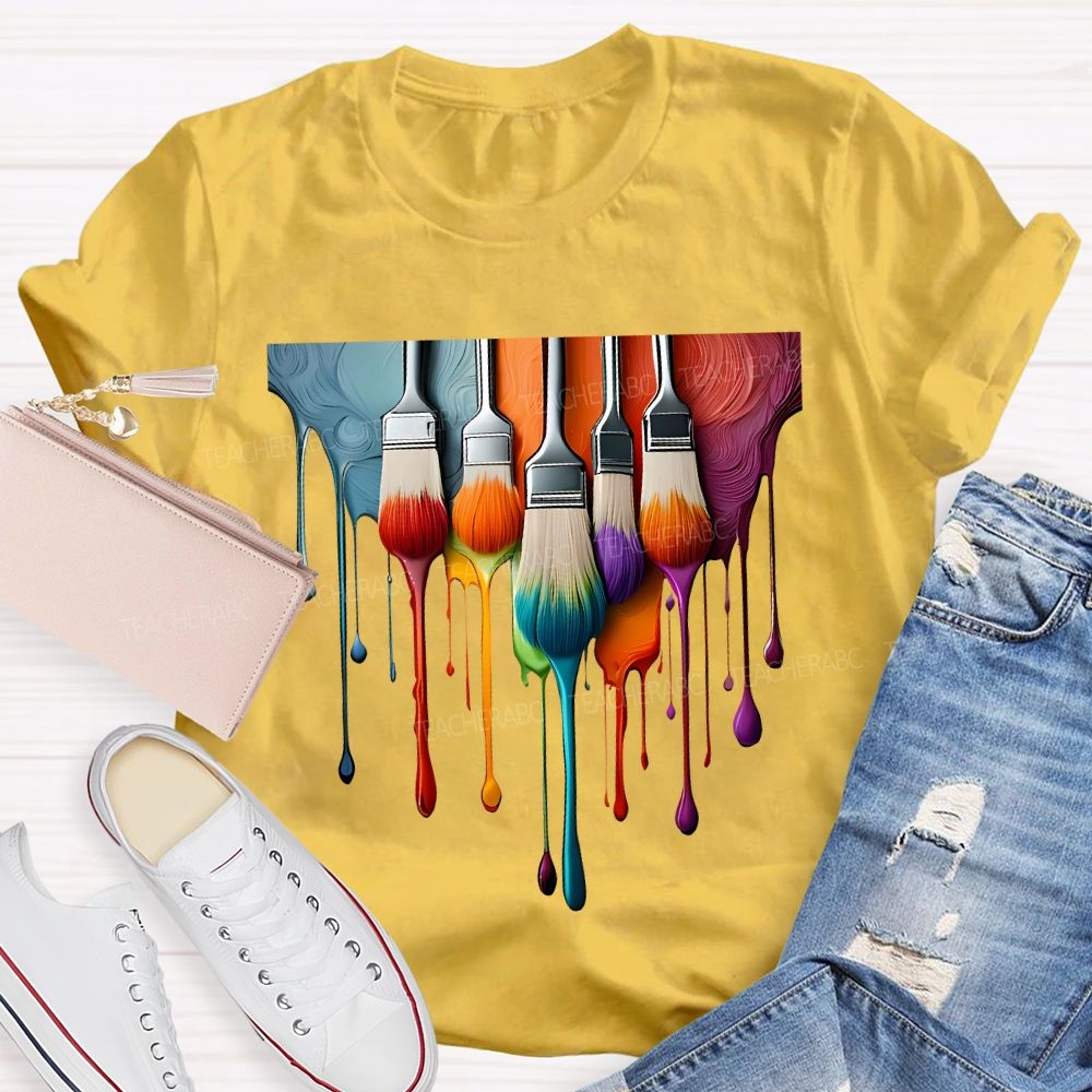 Dyes And Brushes Art Teacher T-shirt