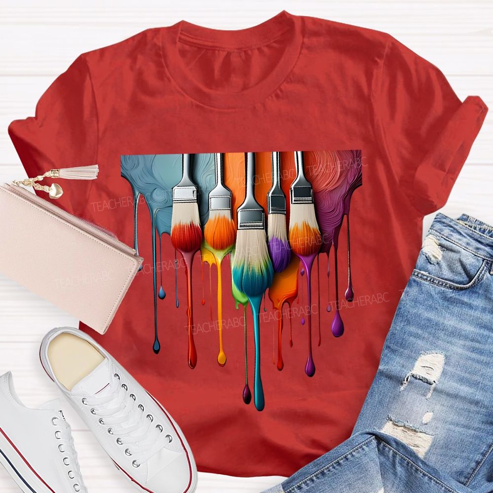 Dyes And Brushes Art Teacher T-shirt