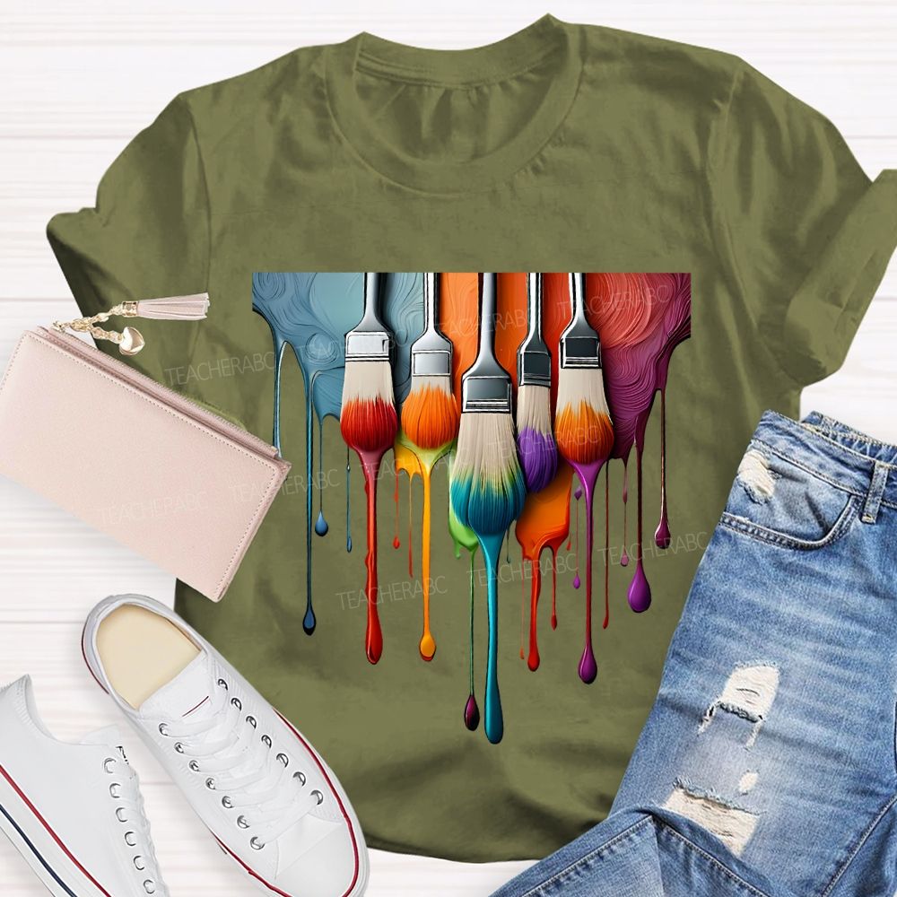 Dyes And Brushes Art Teacher T-shirt