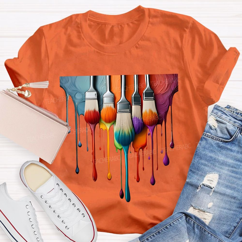 Dyes And Brushes Art Teacher T-shirt