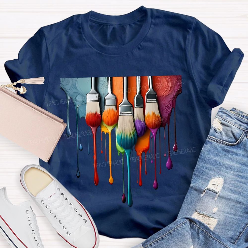 Dyes And Brushes Art Teacher T-shirt