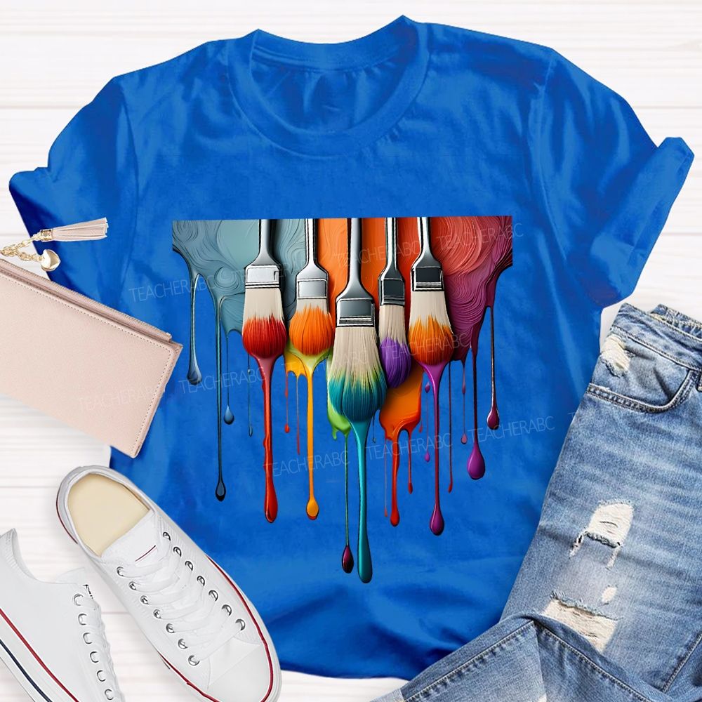 Dyes And Brushes Art Teacher T-shirt