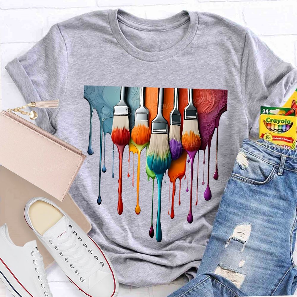 Dyes And Brushes Art Teacher T-shirt