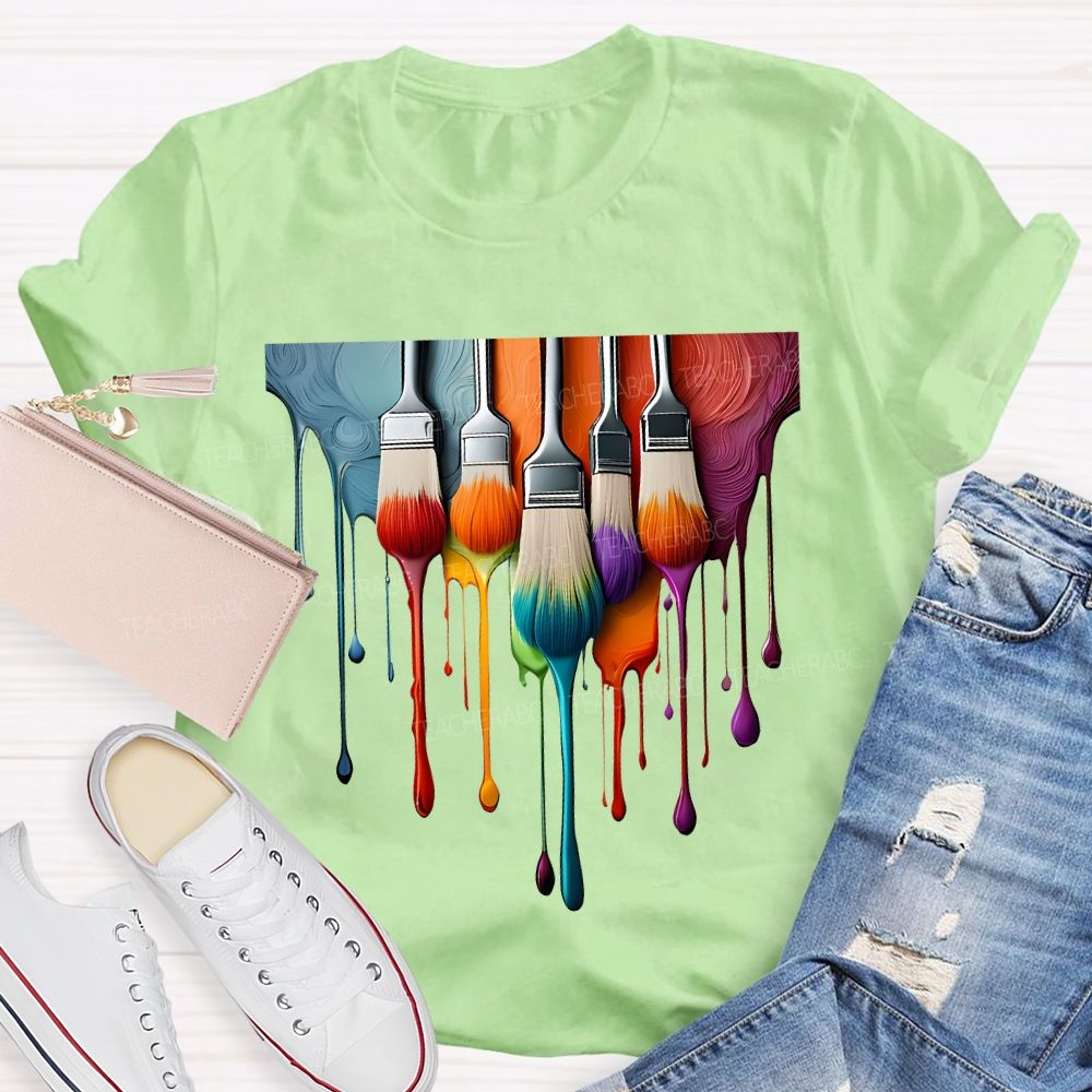 Dyes And Brushes Art Teacher T-shirt