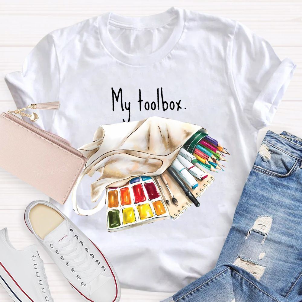 My Toolbox Coloring Palettes And Colored Pencils Teacher T-shirt