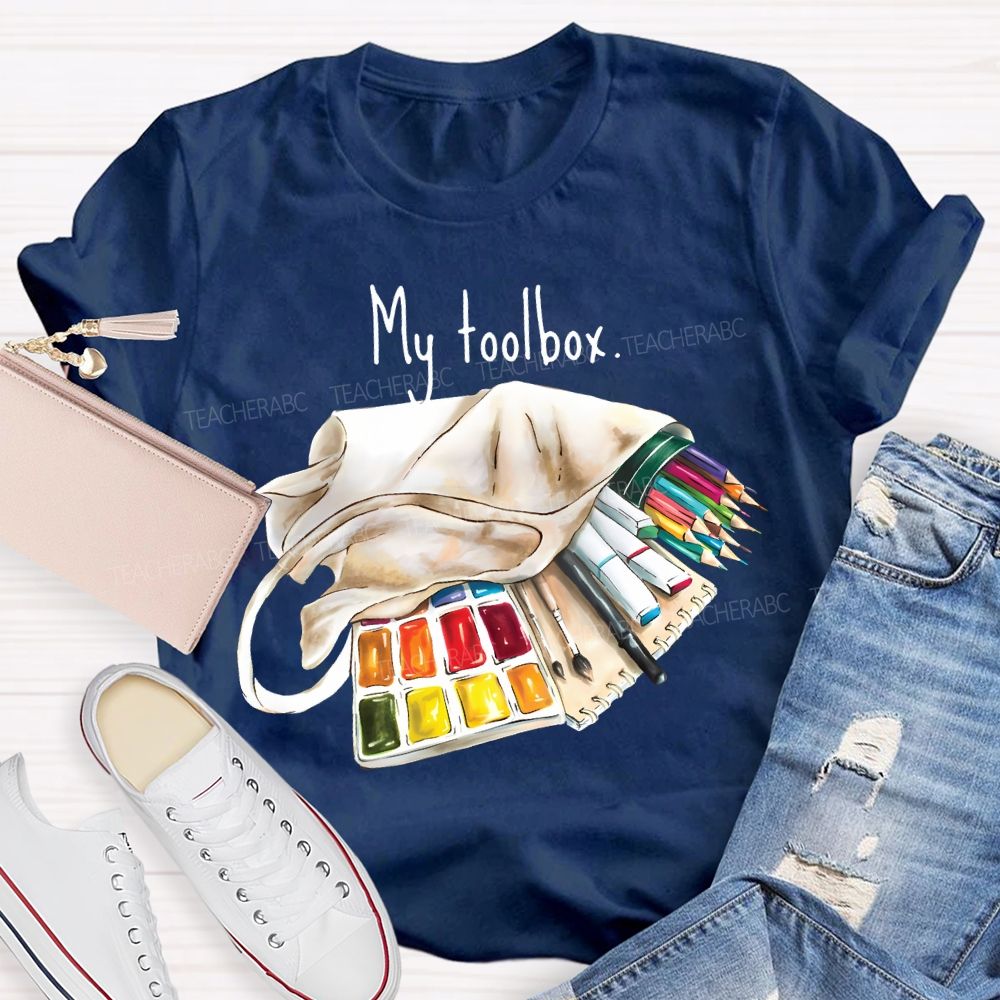 My Toolbox Coloring Palettes And Colored Pencils Teacher T-shirt