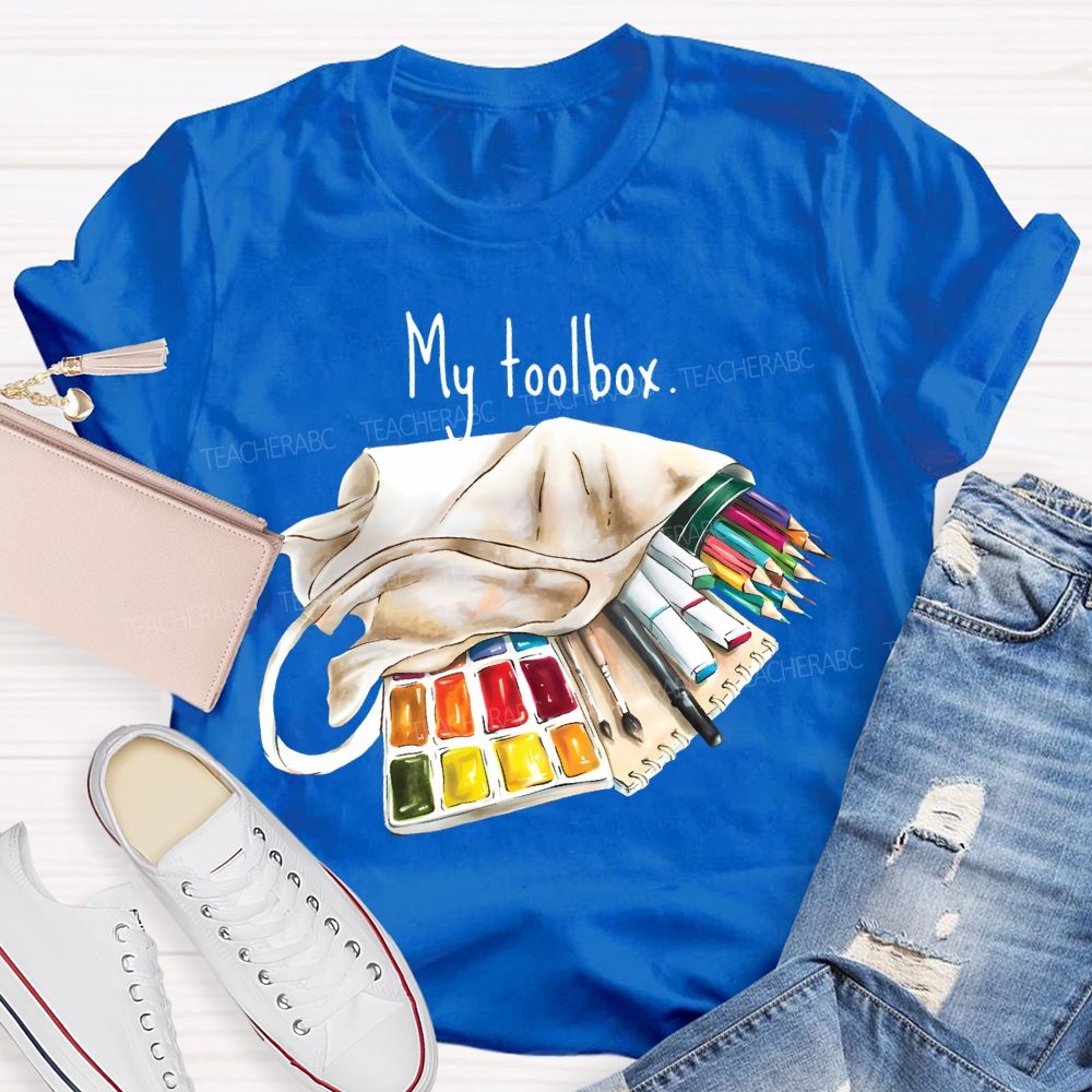 My Toolbox Coloring Palettes And Colored Pencils Teacher T-shirt