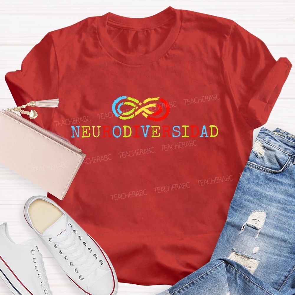 Neurodiversity Colorful Infinite Symbols Teacher T-shirt