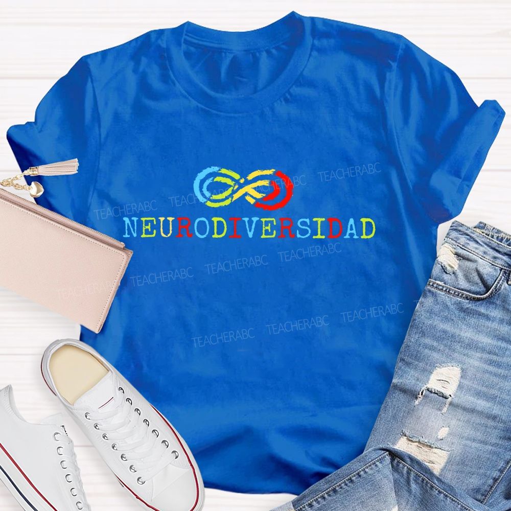 Neurodiversity Colorful Infinite Symbols Teacher T-shirt