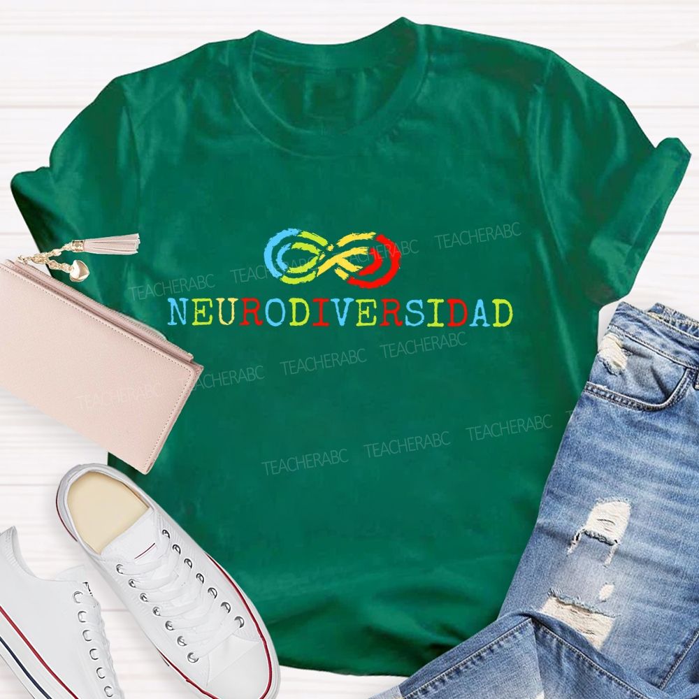 Neurodiversity Colorful Infinite Symbols Teacher T-shirt