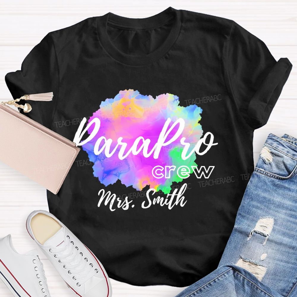 Personalized Name Parapro Crew Teacher T-shirt