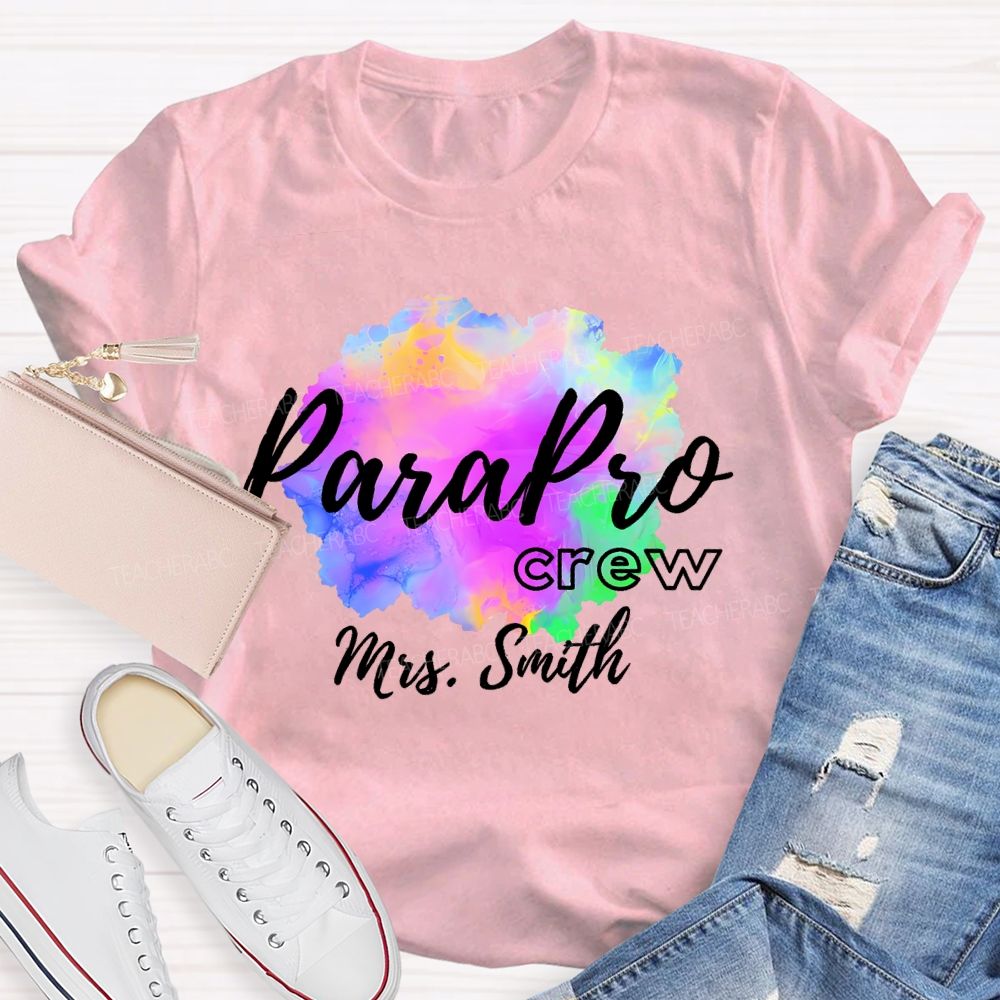 Personalized Name Parapro Crew Teacher T-shirt
