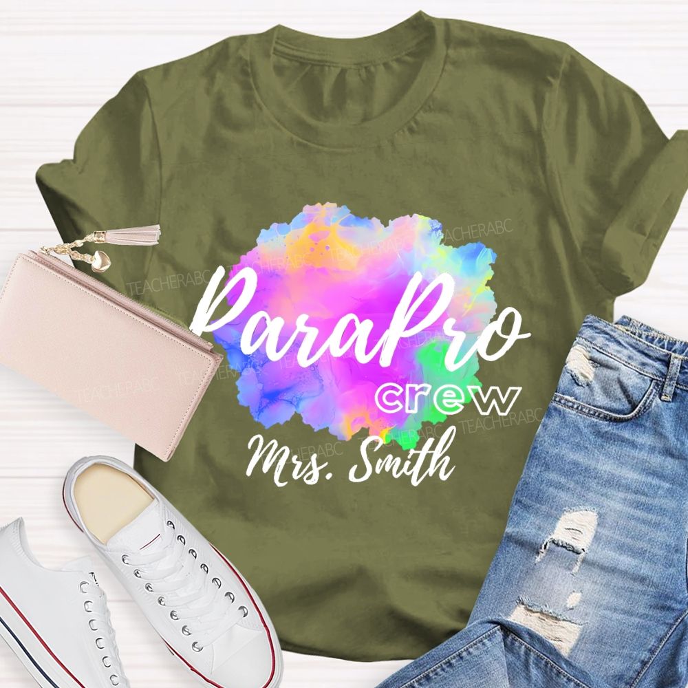 Personalized Name Parapro Crew Teacher T-shirt