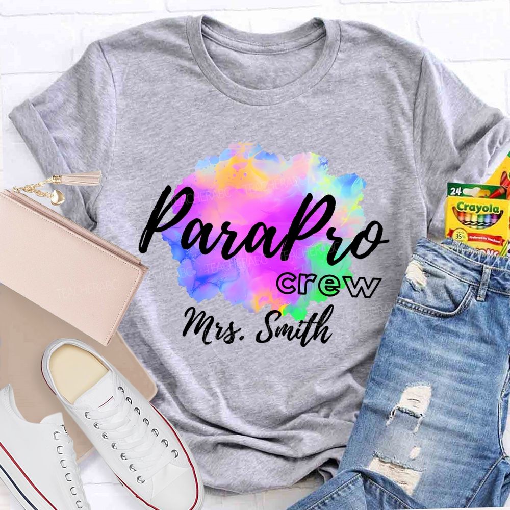 Personalized Name Parapro Crew Teacher T-shirt