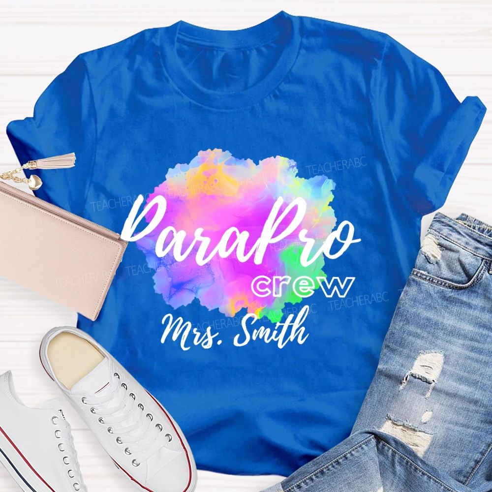 Personalized Name Parapro Crew Teacher T-shirt