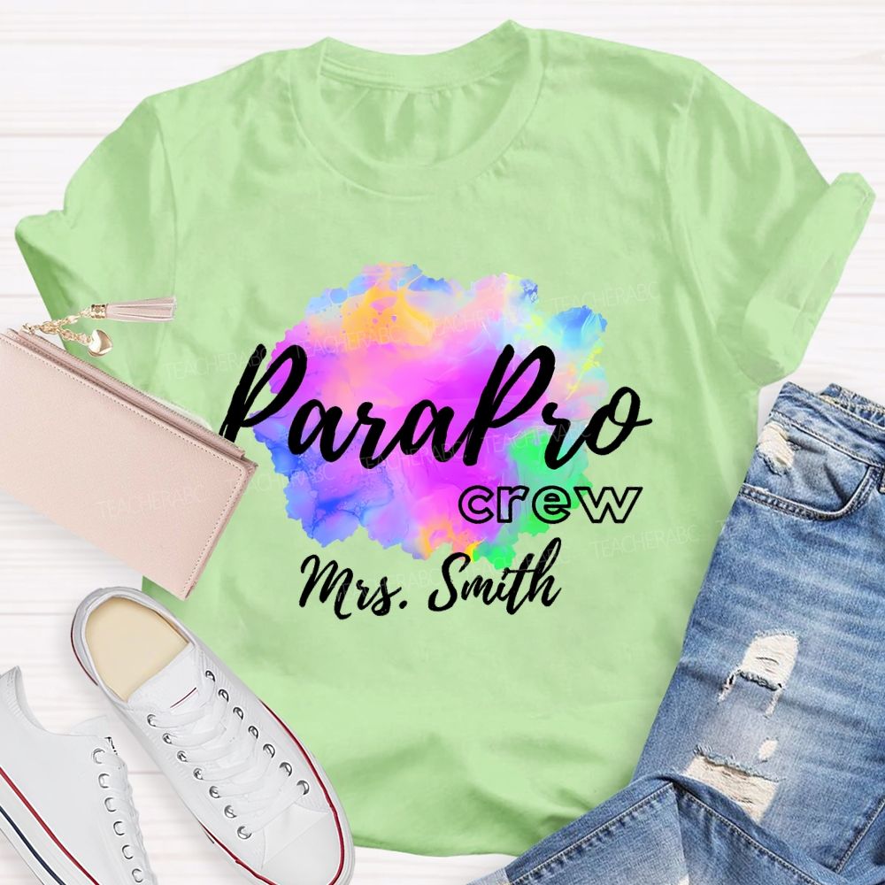Personalized Name Parapro Crew Teacher T-shirt