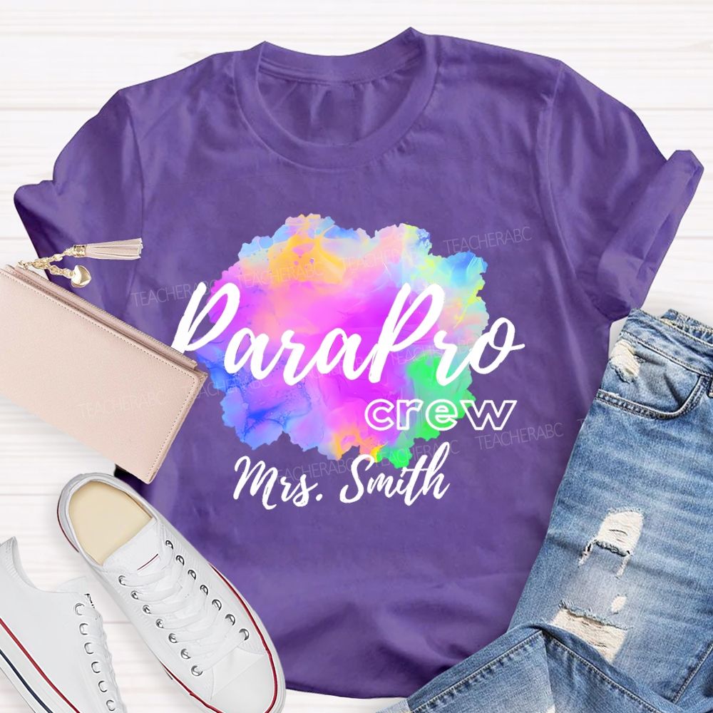 Personalized Name Parapro Crew Teacher T-shirt