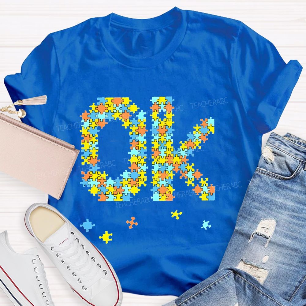 Ok Puzzle Letters Teacher T-shirt