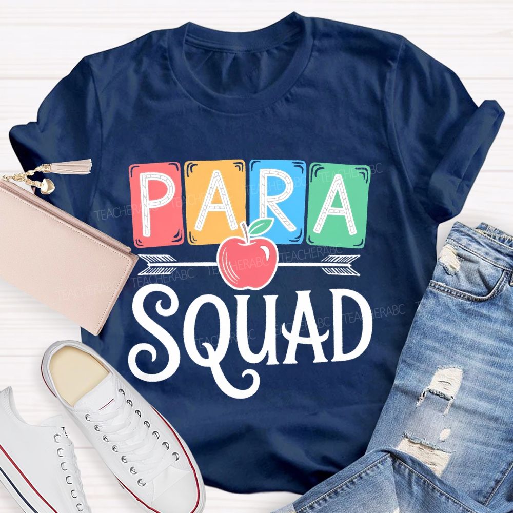 Para Squad Paraprofessional Apple Teacher T-shirt