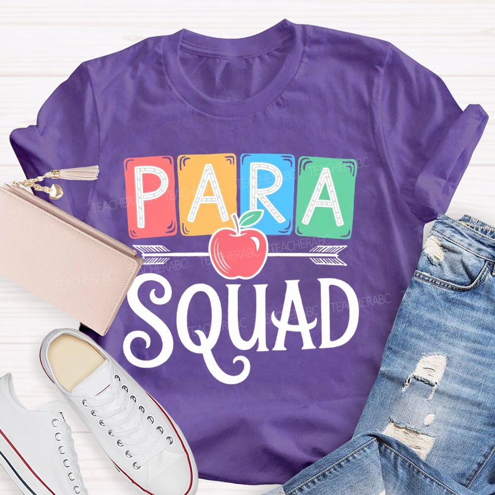 Para Squad Paraprofessional Apple Teacher T-shirt