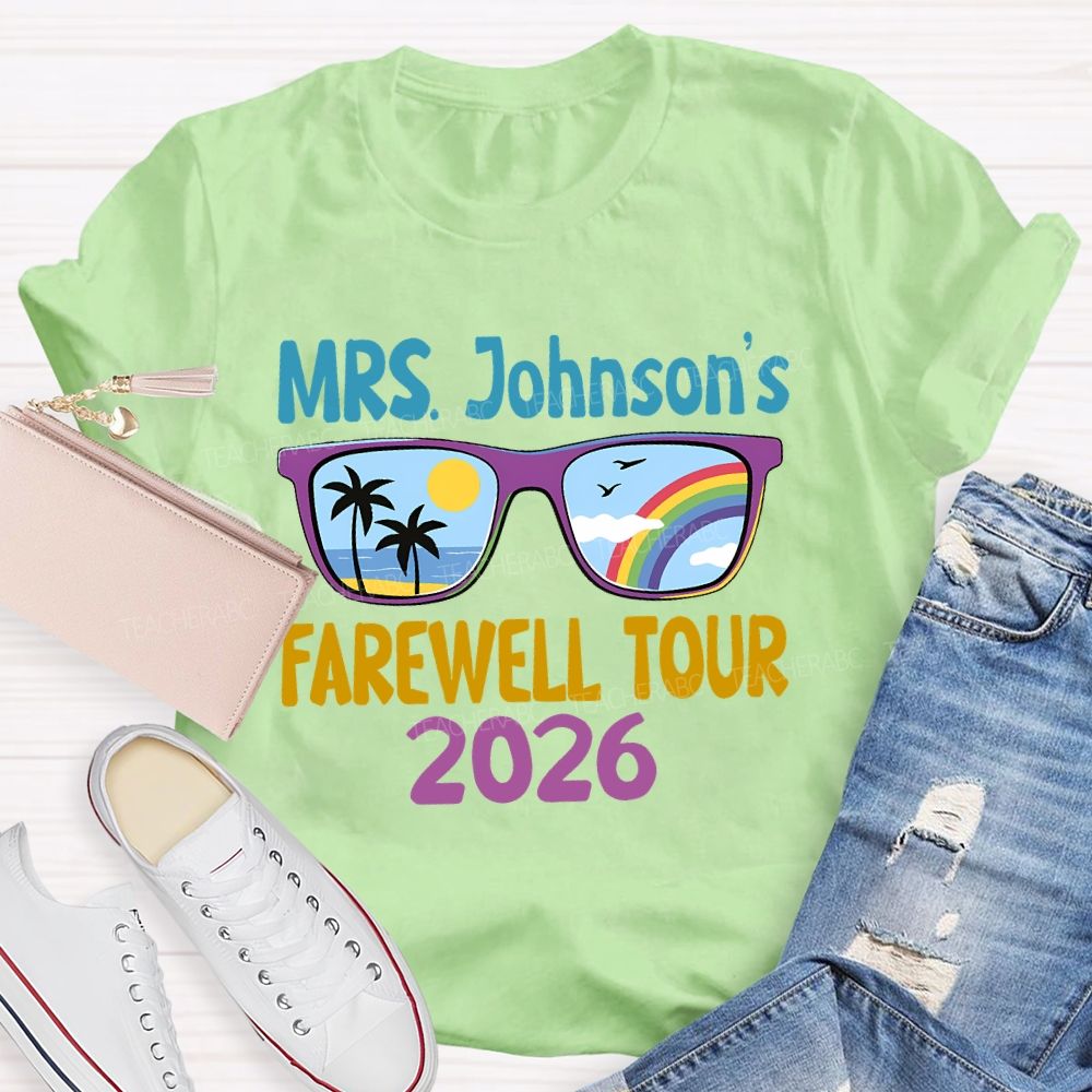 Personalized Name Farewell Tour 2026 Teacher T-shirt