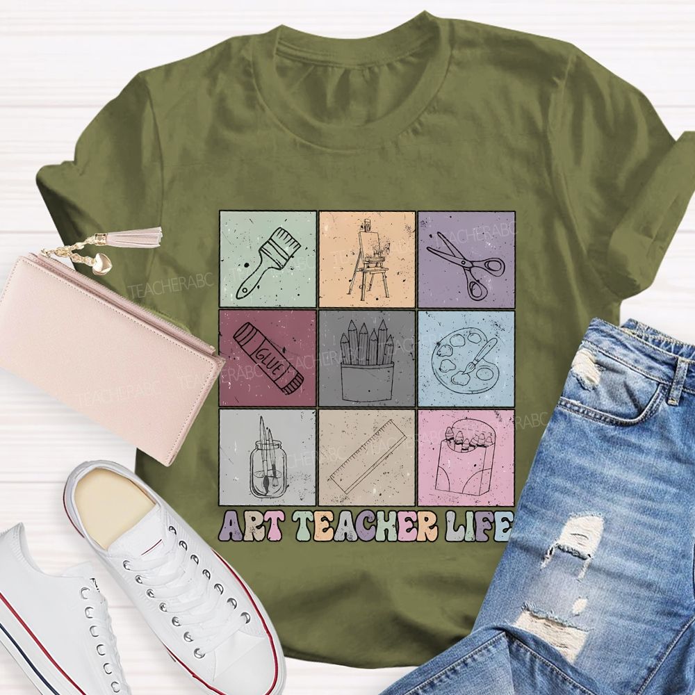 Art Teacher Life And Drawing Tools Teacher T-shirt