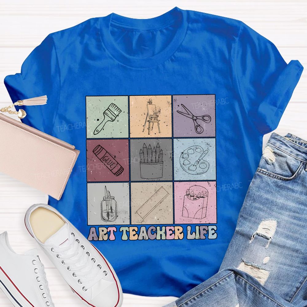 Art Teacher Life And Drawing Tools Teacher T-shirt