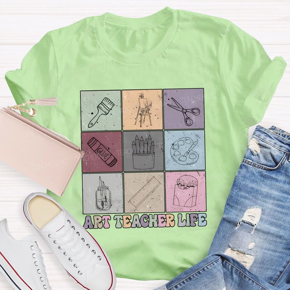 Art Teacher Life And Drawing Tools Teacher T-shirt
