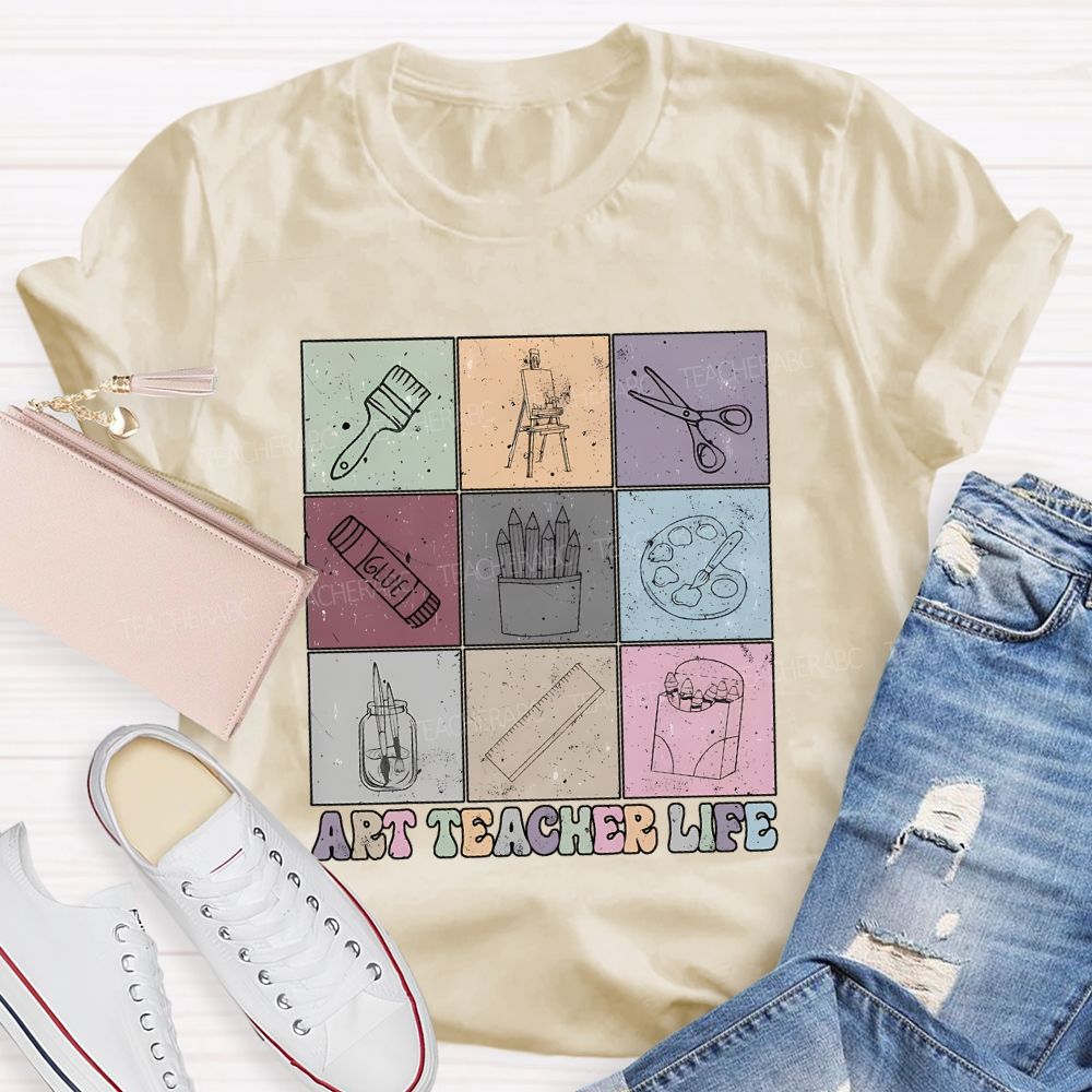 Art Teacher Life And Drawing Tools Teacher T-shirt