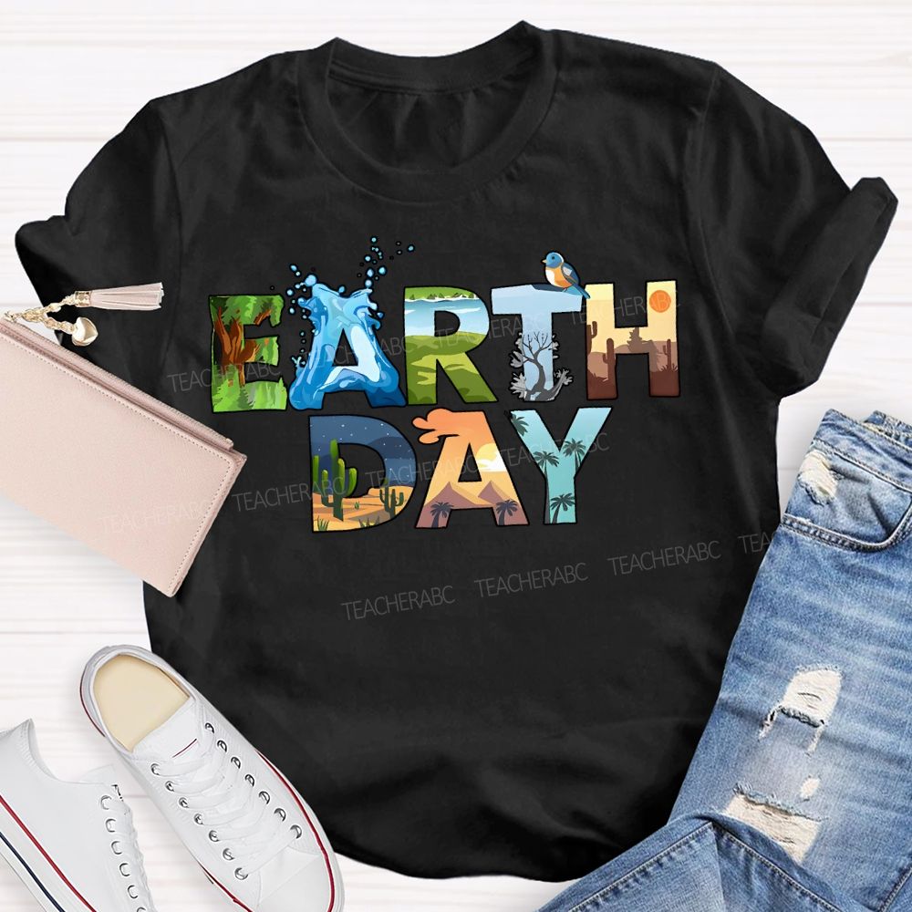 Earth Day Protect The Ecological Environment Teacher T-shirt