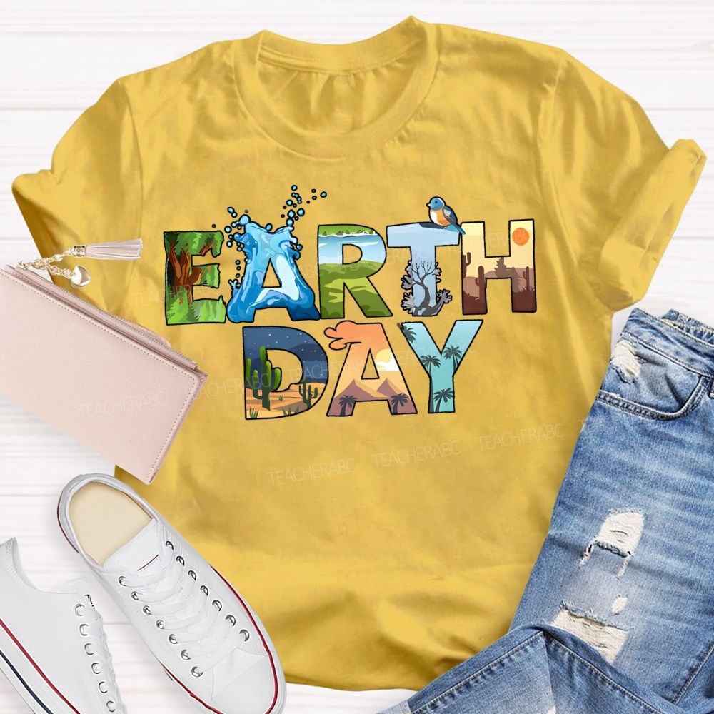 Earth Day Protect The Ecological Environment Teacher T-shirt