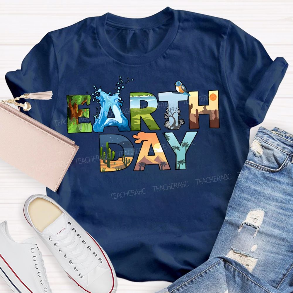 Earth Day Protect The Ecological Environment Teacher T-shirt