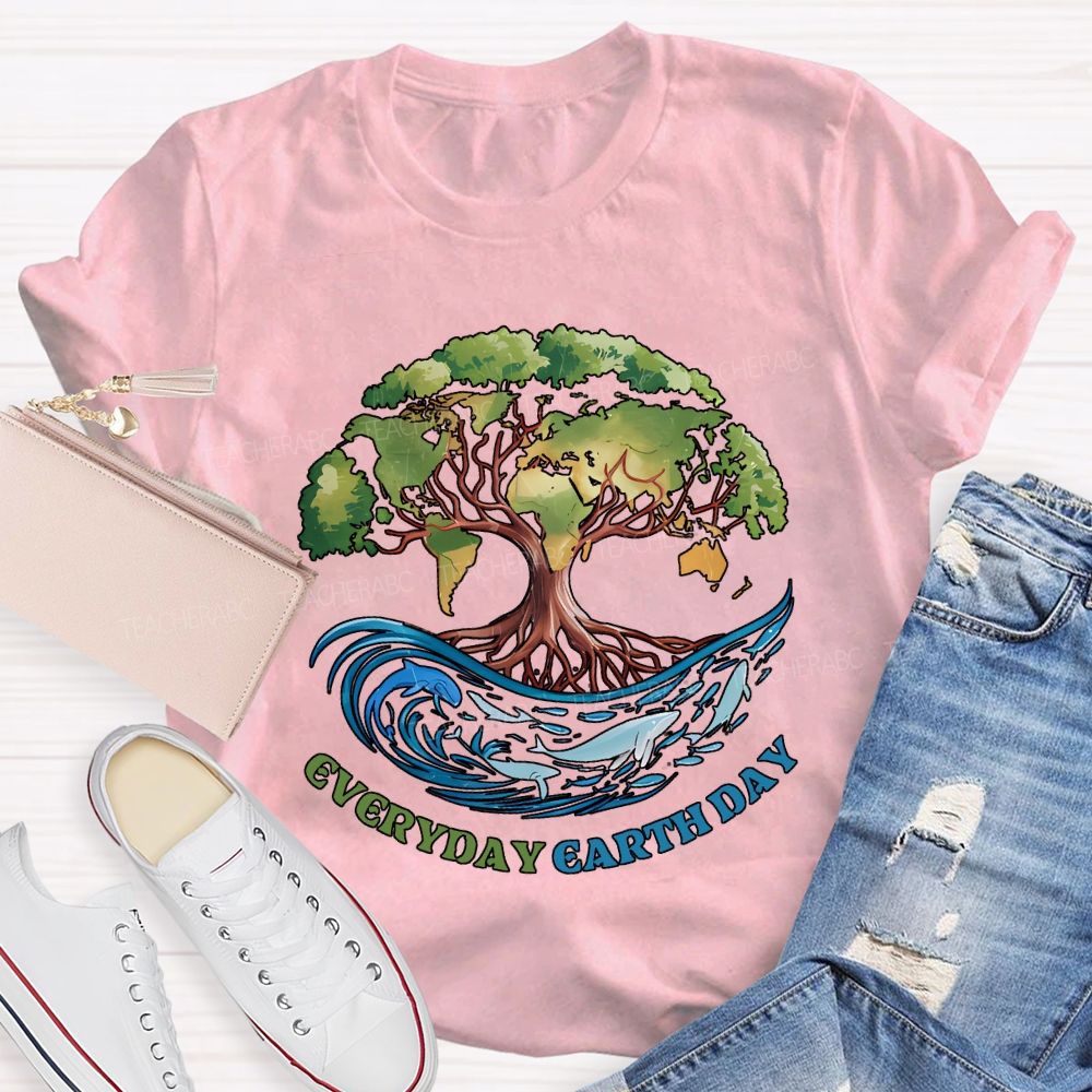 Earth Day Every Day Protect Marine Life Teacher T-shirt