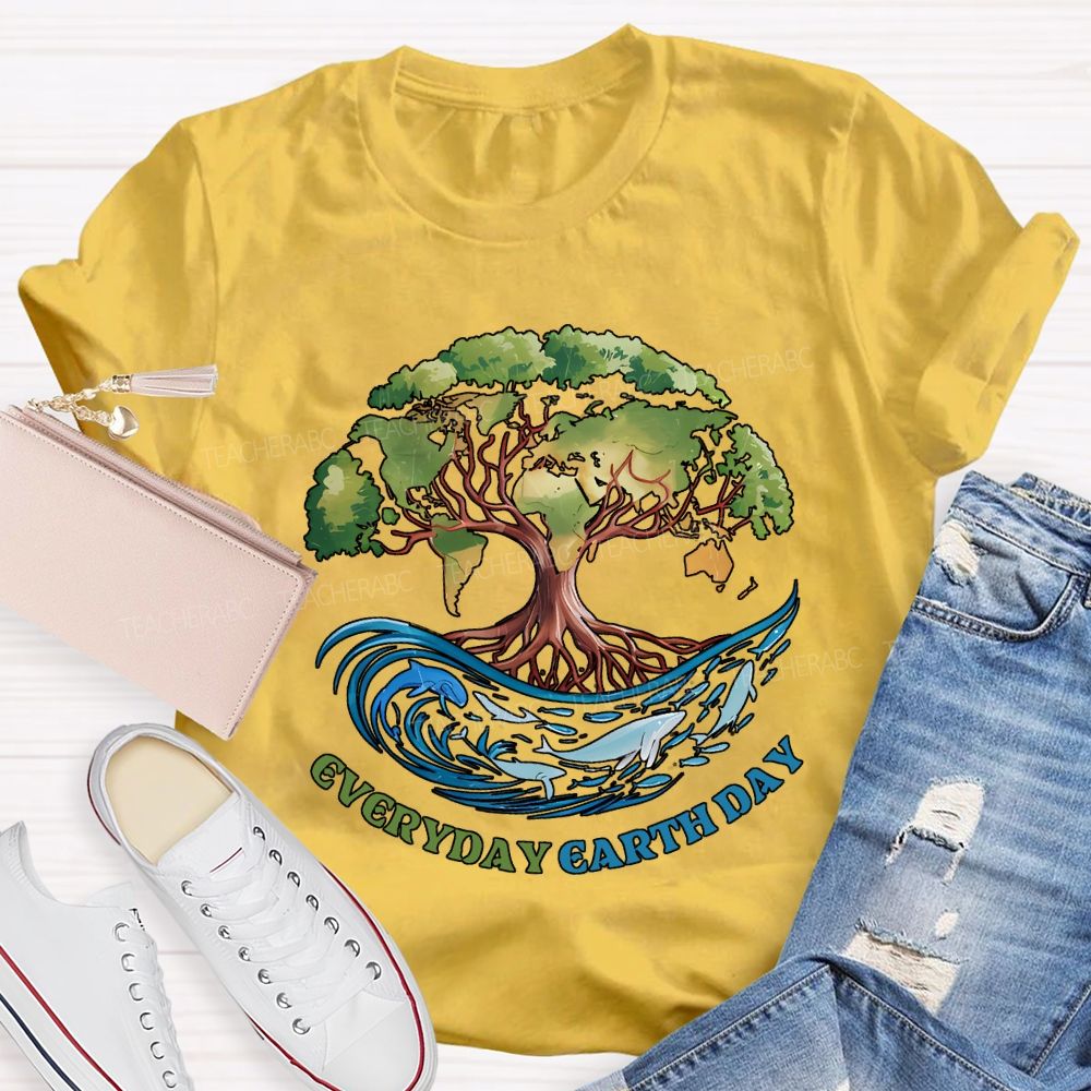 Earth Day Every Day Protect Marine Life Teacher T-shirt