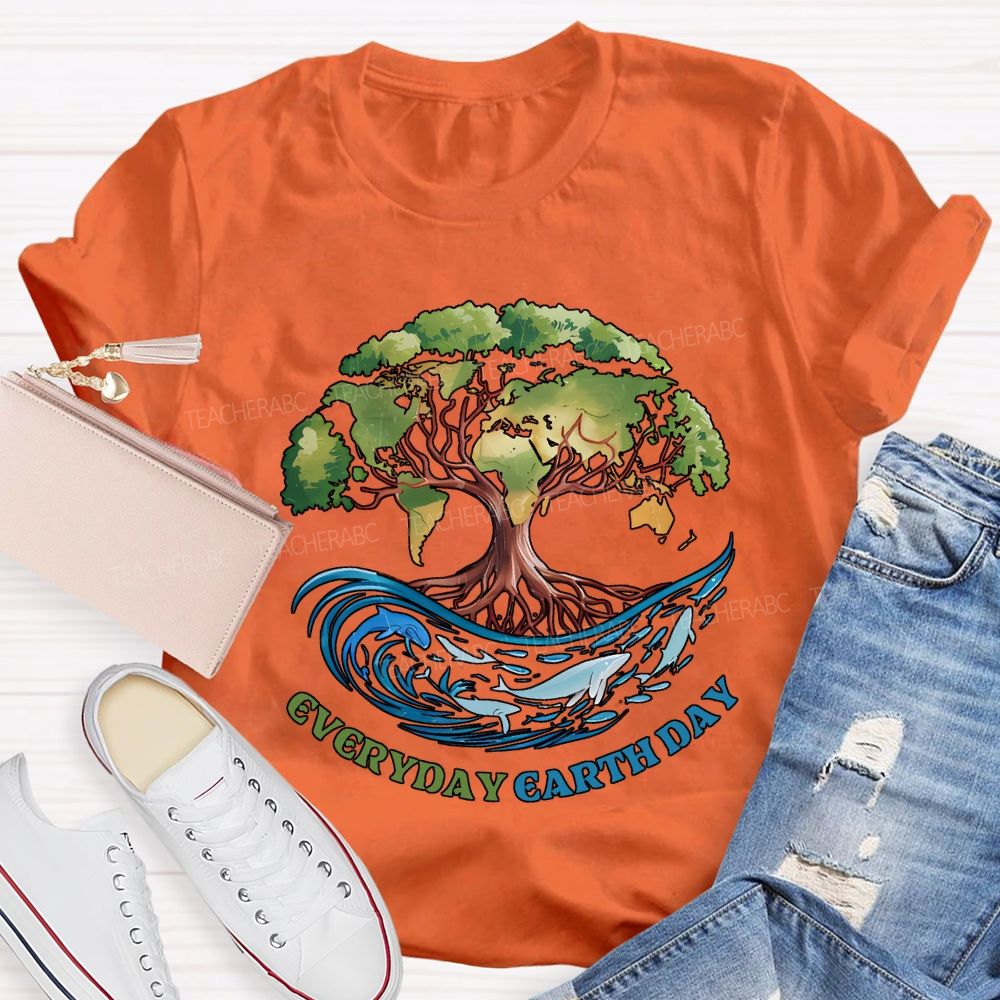 Earth Day Every Day Protect Marine Life Teacher T-shirt