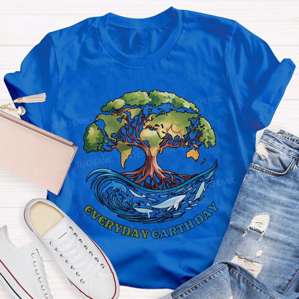 Earth Day Every Day Protect Marine Life Teacher T-shirt