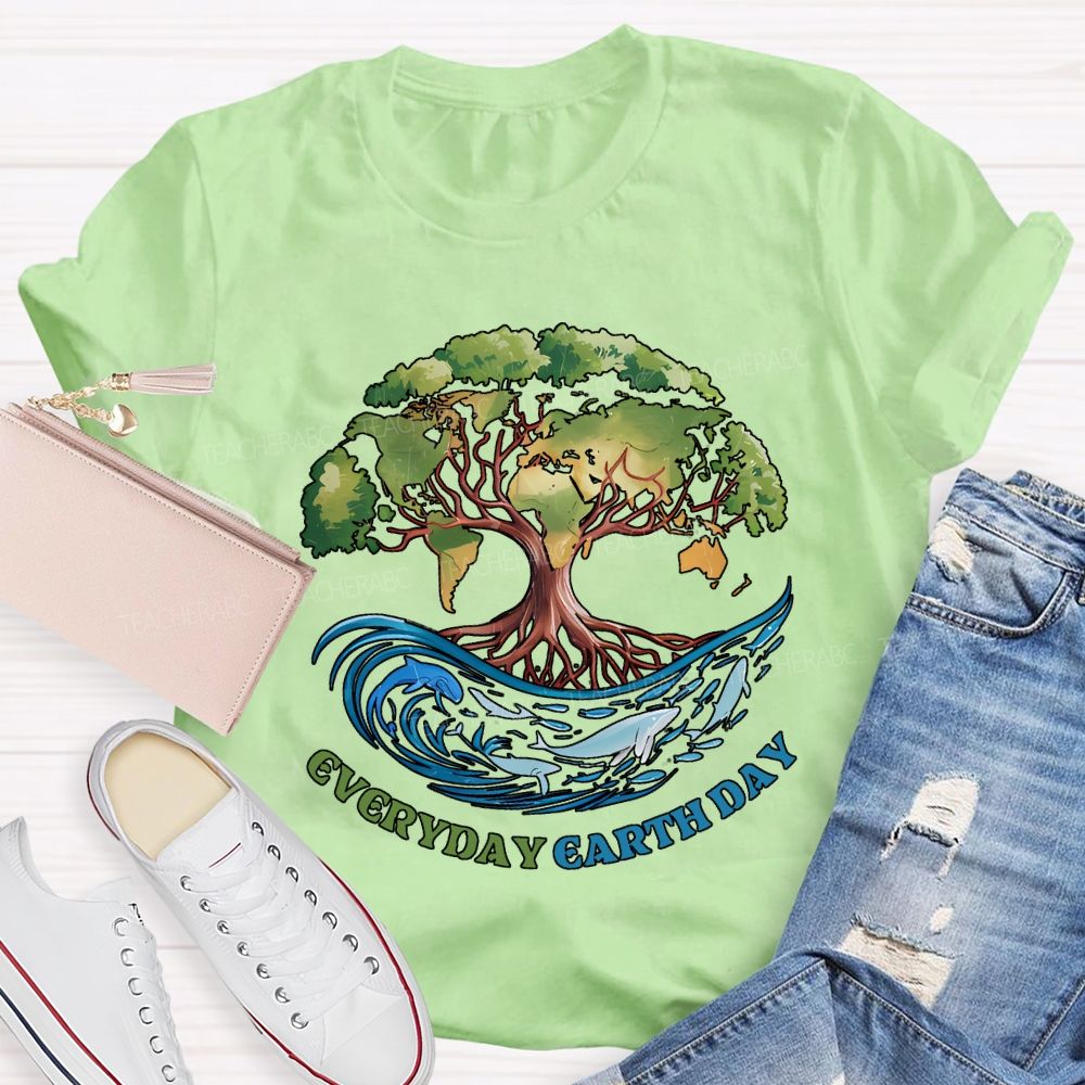 Earth Day Every Day Protect Marine Life Teacher T-shirt