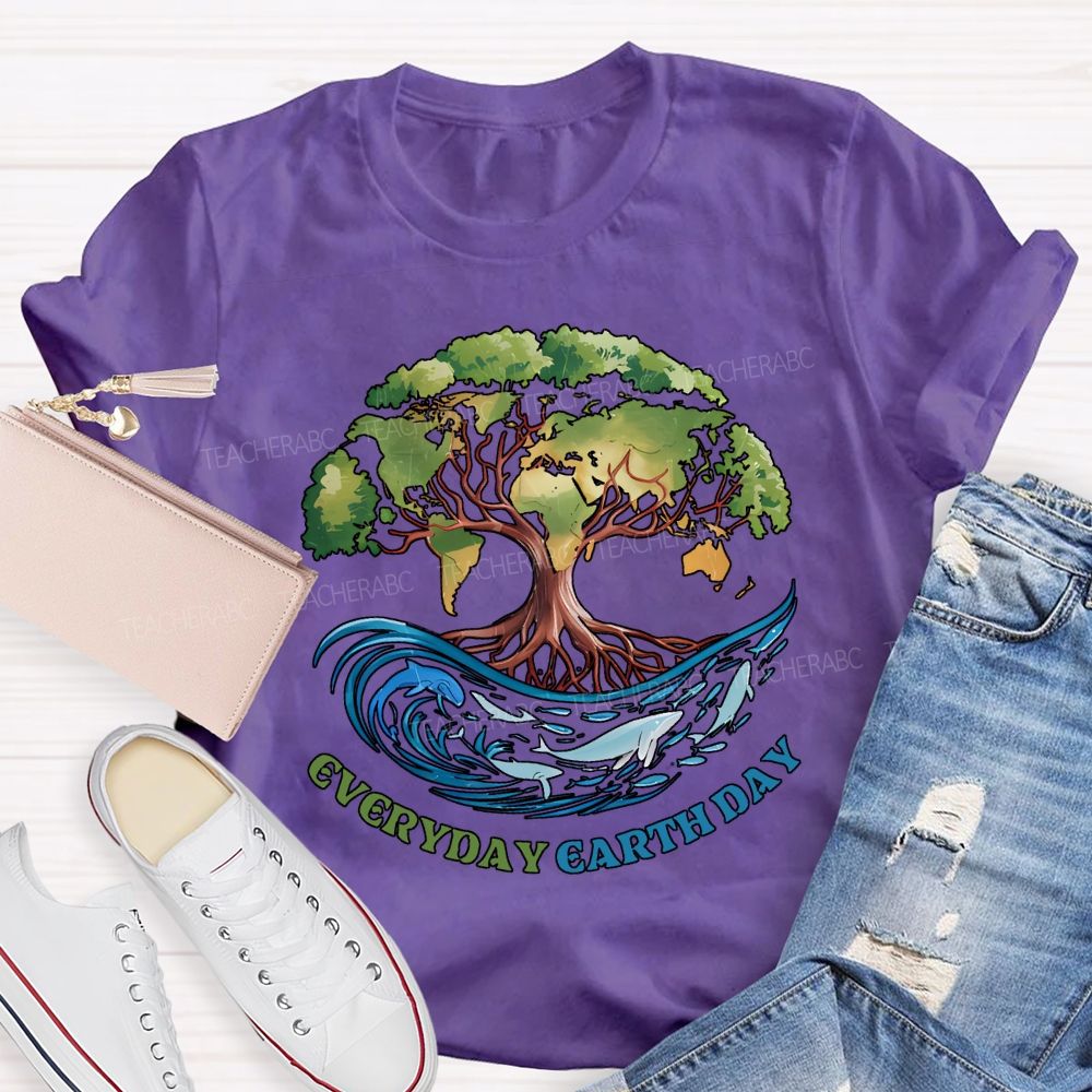 Earth Day Every Day Protect Marine Life Teacher T-shirt