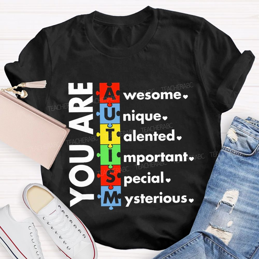 You Are Awesome Unique Talented Important Special Mysterious Teacher T-shirt