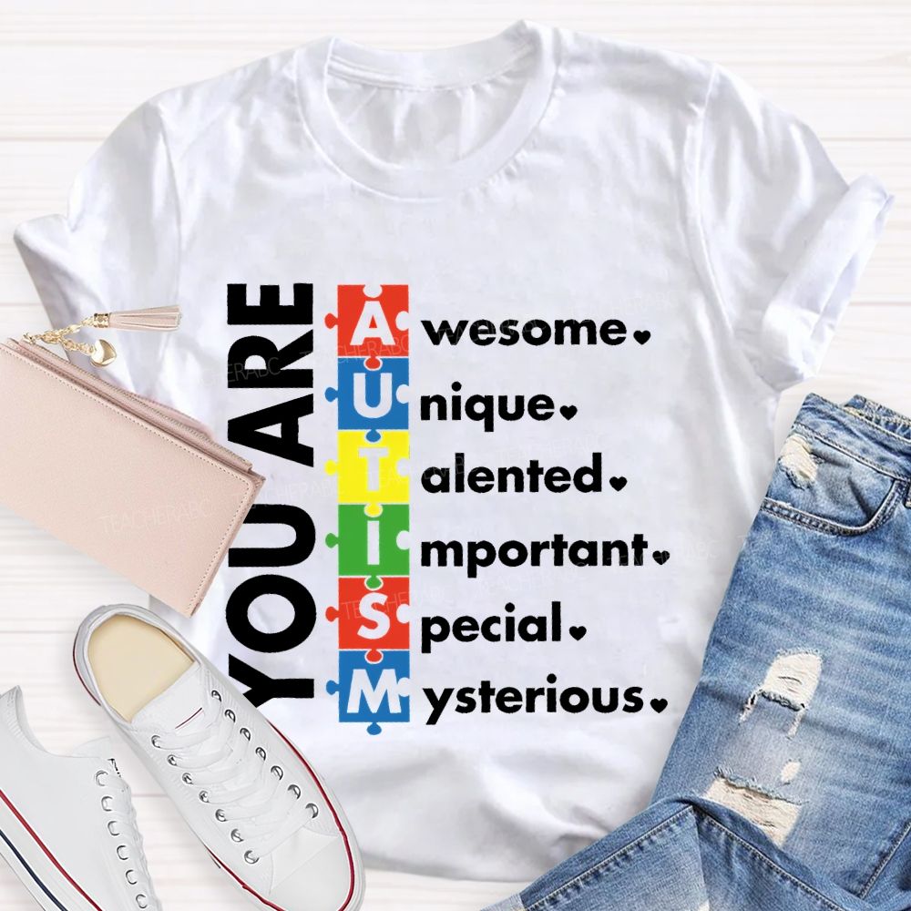 You Are Awesome Unique Talented Important Special Mysterious Teacher T-shirt