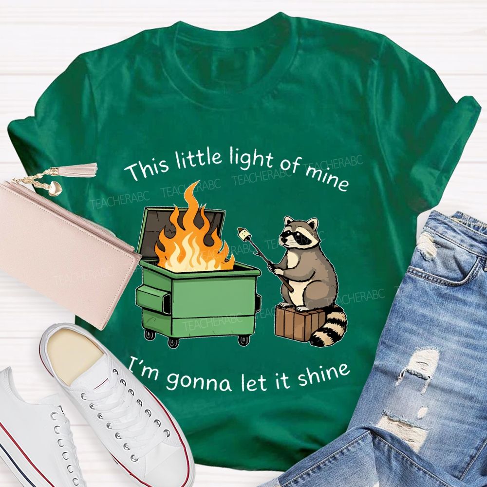 This Little Light Of Mine Raccoon Teacher T-shirt